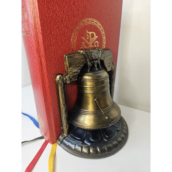 Vintage SCC 1974 Liberty Bell Bookends Brass 6" Tall Marked USA - Picture 5 of 12